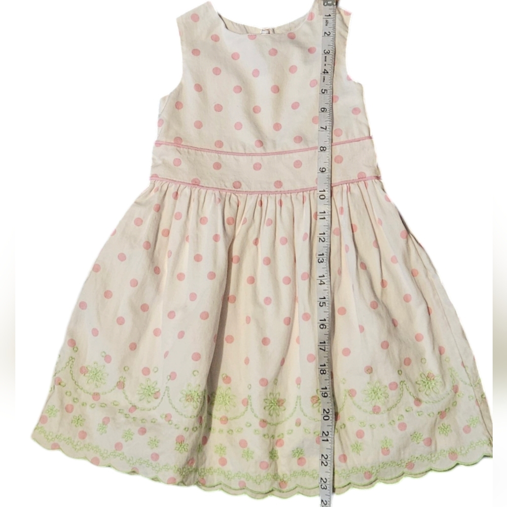 Hartstring Girls Sleeveless White Pink Dots Size 4T - Picture 4 of 6